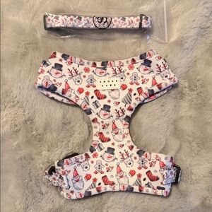 NWT Snowman Dog Harness and Collar Set